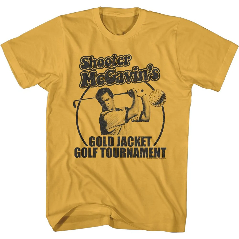 Rockinstone Happy Gilmore Gold Jacket Tourney Solid Ginger Adult T-shirt Size:l
