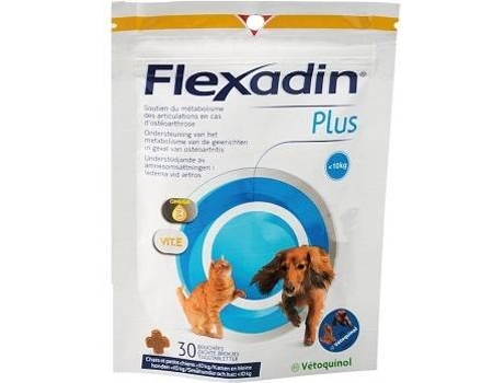 Complemento Alimentar para Cães VETOQUINOL Flexadin Plus (30 Comprimidos - Porte Pequeno)