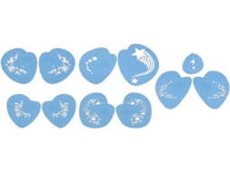 Stencils De Maquiagem 5 Unidades - Reutilizável - Lavável - Materiais Pet - Tatuagem Temporária - Máscaras De Maquiagem - Uso Higiênico