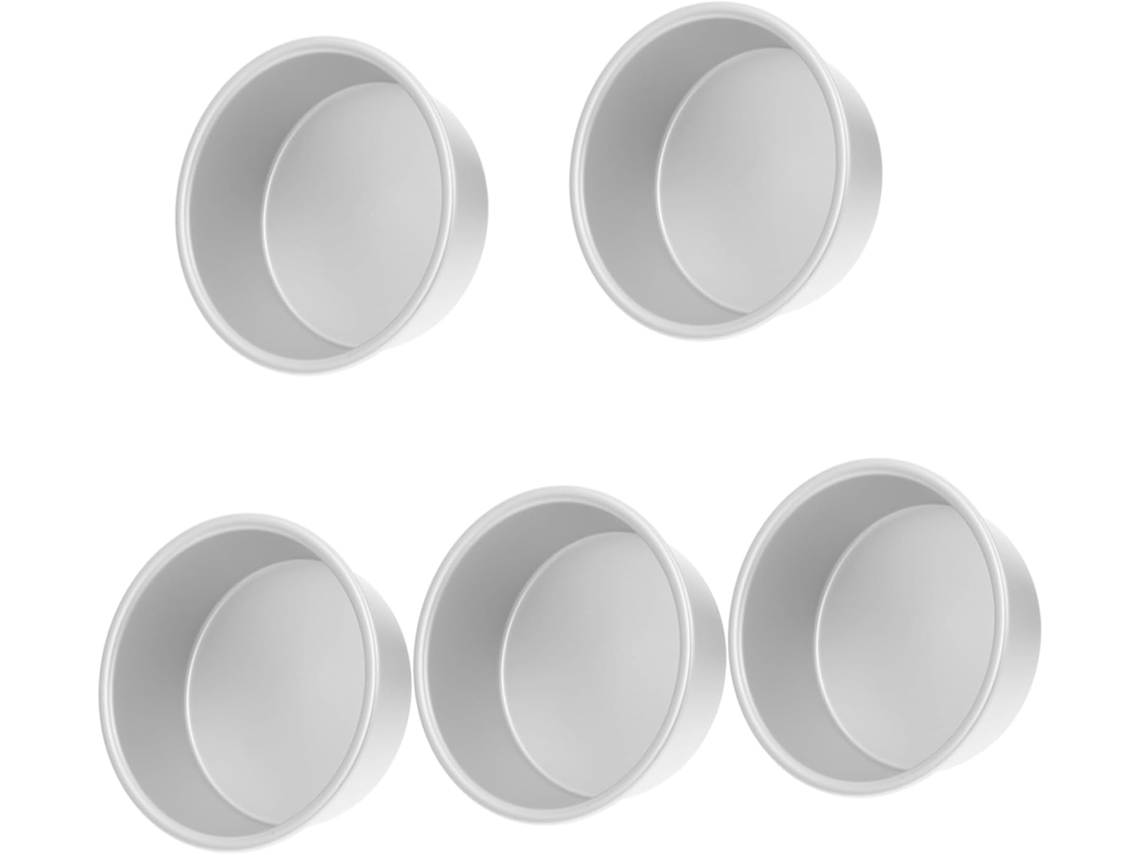 Conjunto De 5 Formas Redondas Antiaderentes De Alumínio Anodizado Para