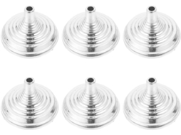 Kit de 6 Pequenos Suportes de Plástico para Bandeiras com Base Redonda Prateada, Leves e Ideais para Decoração de Mesas CHABERLU