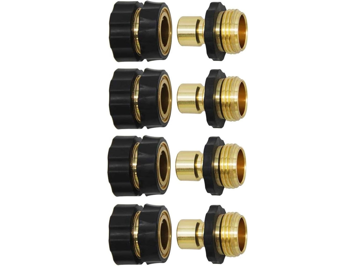 Conector Para Mangueira, 4 Unidades, Em Latão, Para Sistemas De Rega, Depósitos E Tubagens Exteriores