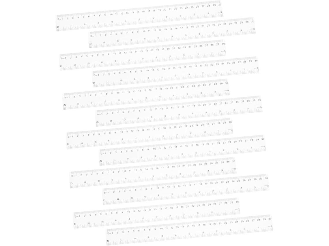 Régua De Escala Transparente Angooily, 12 Peças, Material Escolar