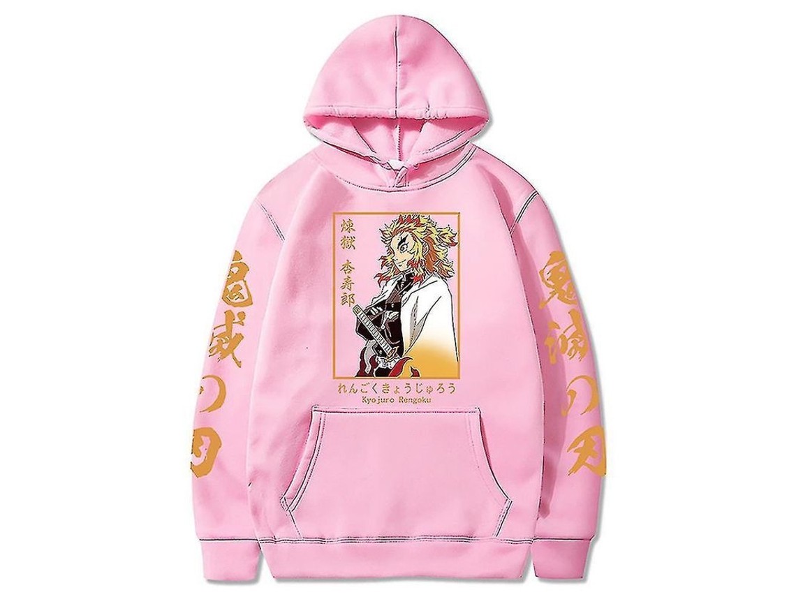 2026 sudadera com Capuz Anime Demon Slayer Kyojuro Rengoku Roupa Casual Oversize Y2k Streetwear de Inverno