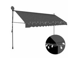 Vidaxl Toldo Retrátil Manual Com Led 400 Cm Antracite