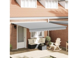 Vidaxl Toldo Retrátil 4x3 M Tecido E Alumínio Antracite E Branco