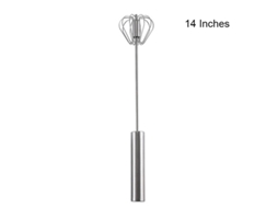Batedor De Ovos Semiautomático Em Aço Inoxidável Para Misturar E Bater, Utensílio De Cozinha 35, 5 Cm(14 Polegadas)