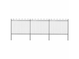 Vidaxl Cerca De Jardim Com Arco Superior Em Aço 537x150 Cm Preta