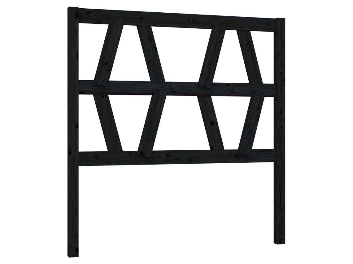 Cabeceira de Cama 81x4x100 Cm Pinho Maciço Preto MAISON EXCLUSIVE