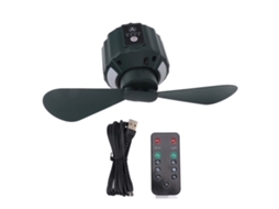 Ventilador de Teto Sem Fio Usb Pequeno com Luz Led Controle Remoto Recarregável 10400mah para Acampamento | S/MARCA