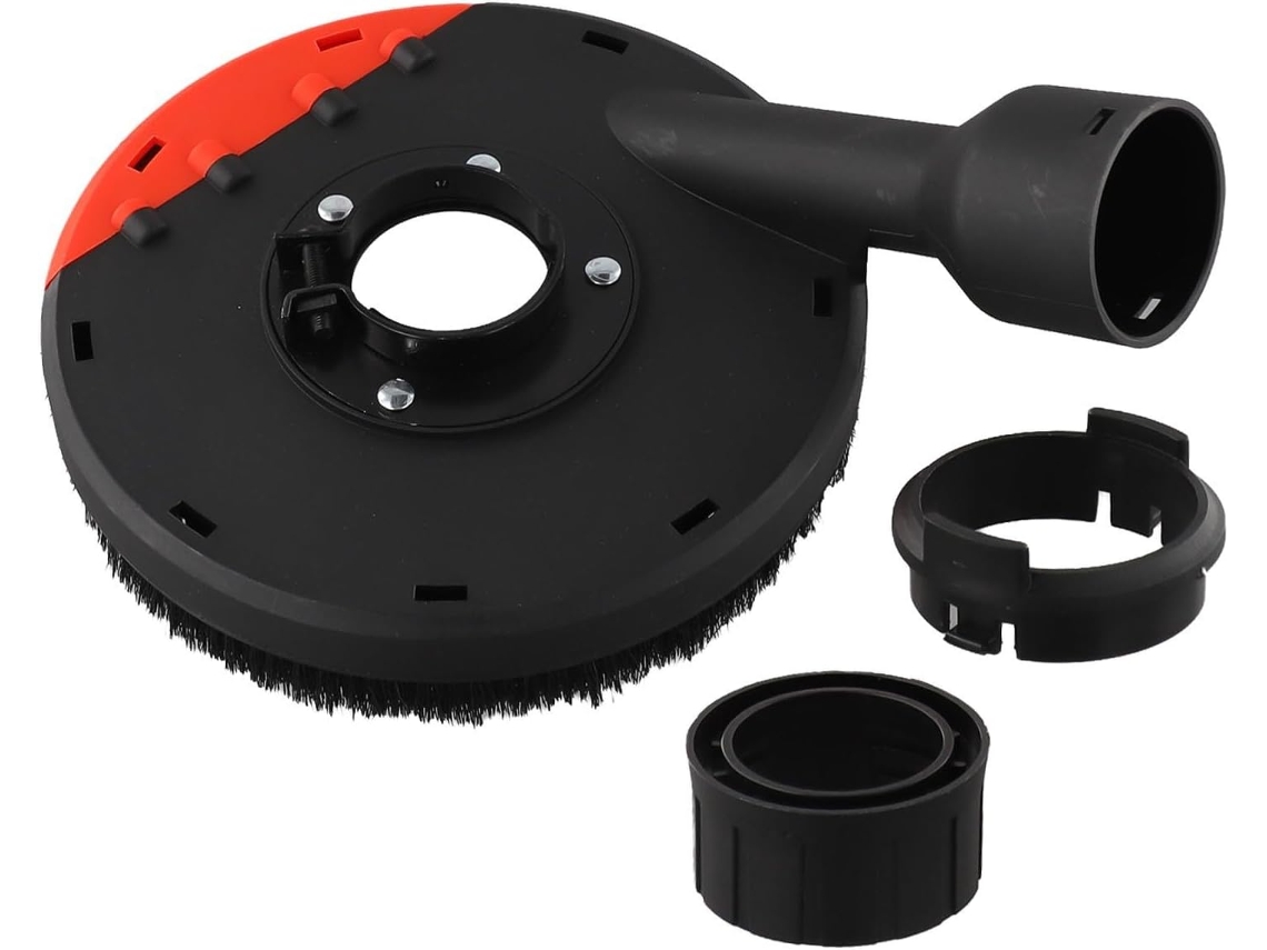 Protetor Contra Poeira Para Esmerilhadeira Angular De 150mm 7 Polegadas Com Porta Aspiração 43mm, Saia De Escova