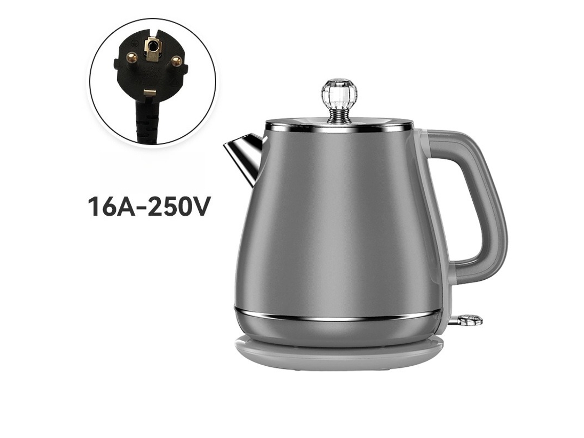 Chaleira Elétrica Retrô 1,8laço Inoxidável 1500w, Proteção Fervura A Seco, Bpa Free Cinza Hexinyigjly