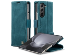 Capa De Couro Para Celular Dobrável Estilo Flip-top, Resistente A Quedas, Com Design Inovador.azul - Samsung Z Fold 6