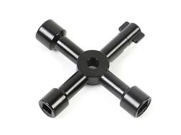 Chave De Fendas 4 Em 1 – Chaves T – Ferramenta Multifunções – Liga/abs – 7,2x7,2x1,4 Cm – Preto
