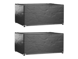 Vidaxl Capas P/ Mobília De Jardim 2pcs 8 Ilhós 160x120x75cm Retangular