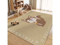 Tapete de Atividades com Alfabeto Animal, Tapete de Engatinhar para Crianças, Tapete Educativo Antiderrapante,esquilo/40x60cm GERTIZ