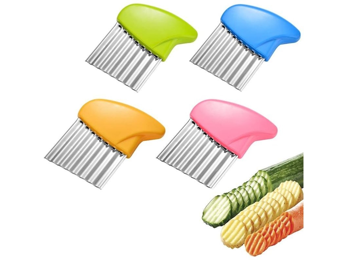 4 Cuchillos Ondulados Para Verduras, Cortador De Batatas De Acero Inoxidable Para Batatas Fritas Y Verduras