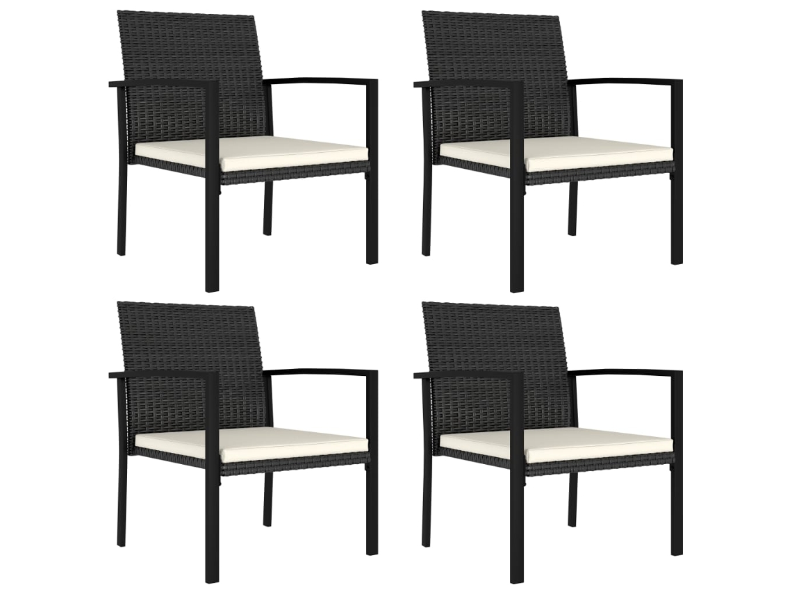 Vidaxl Cadeiras De Jantar Para Jardim 4 Pcs Vime Pe Preto