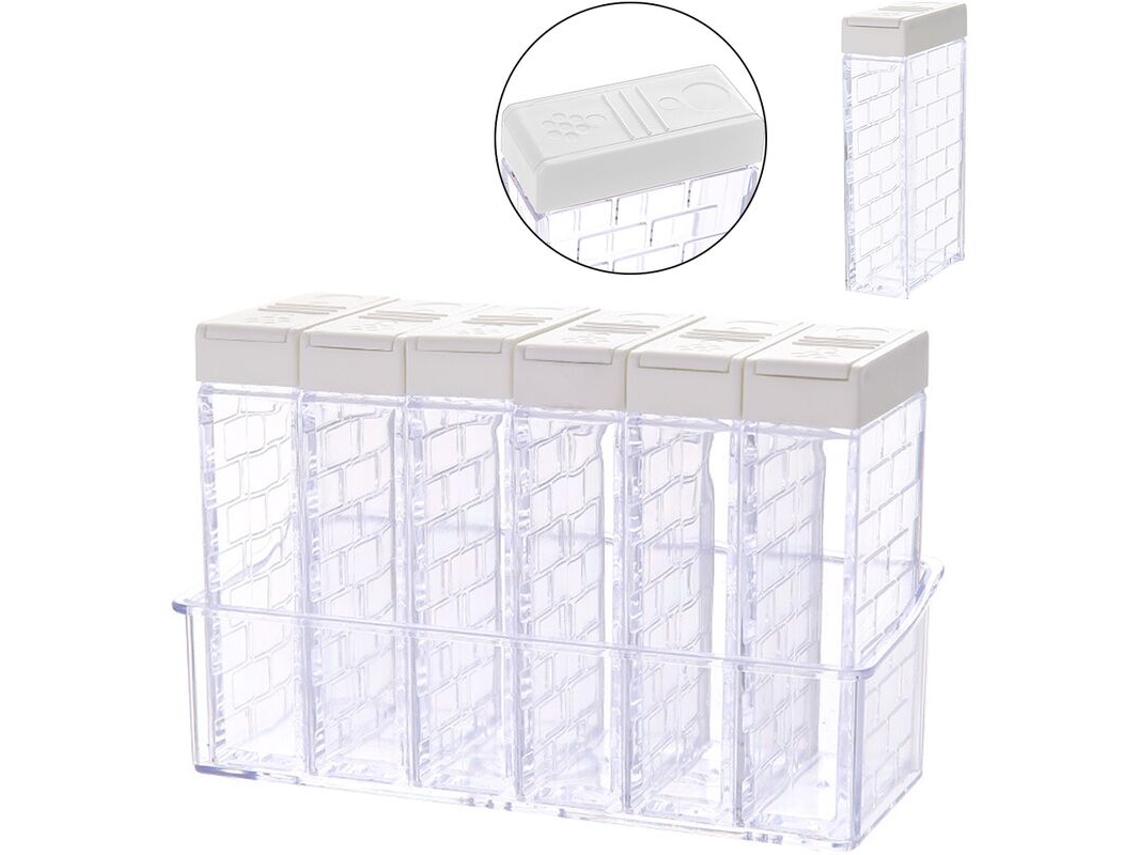 Pote Para Temperos Conjunto 6 Peças Branco Cozinha