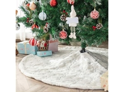 Saia para Árvore de Natal 78 Cm, Manta Redonda Pelúcia Branca Tapete com Suporte Em, Ergonômico, Uso Diário STELASPLEN