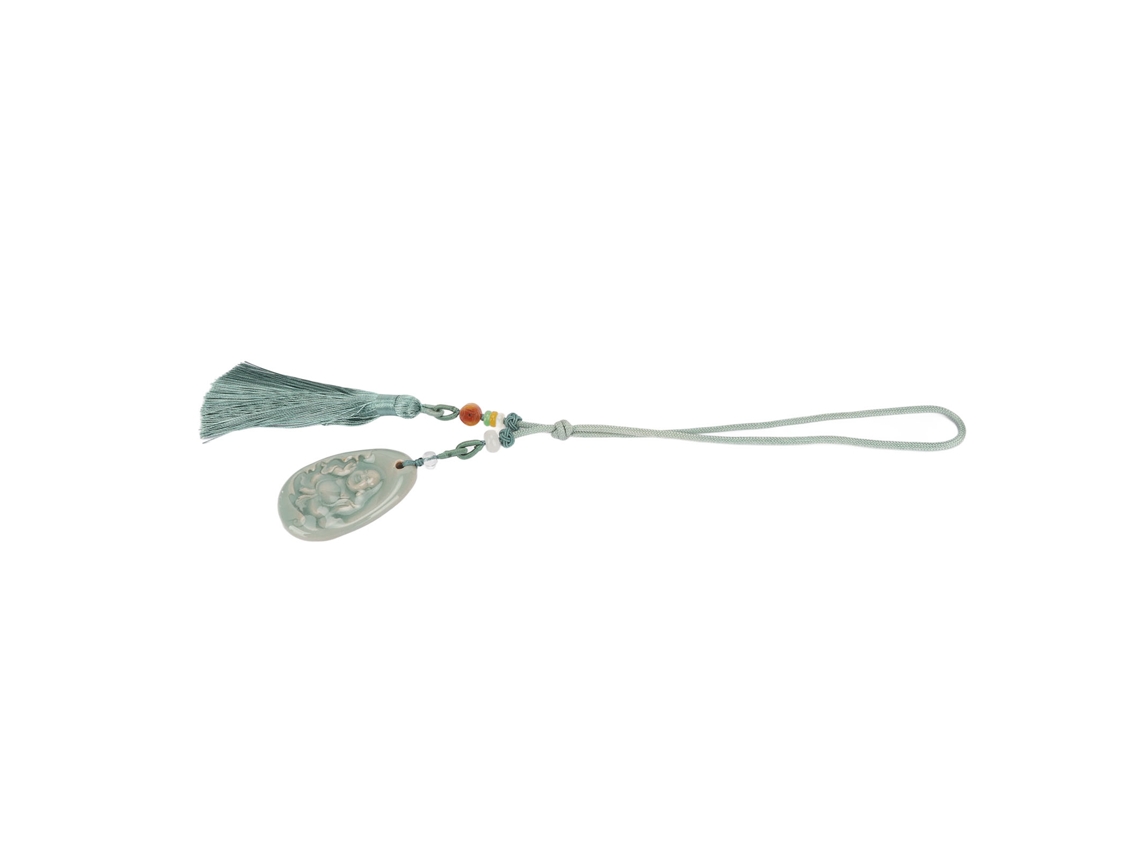 Pingente de Franja para Carro com Pérolas de Cerâmica Charm Decorativo Bolsa Chaveiro Sy Gcl 021