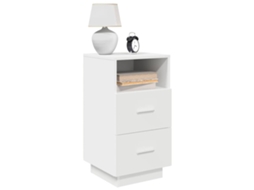 Vidaxl Mesa De Cabeceira Com 2 Gavetas 36x36x68 Cm Branco