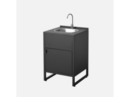 Cozinha Externa Aço Pia e 1 Porta, 60cm, Preto SWEEEK