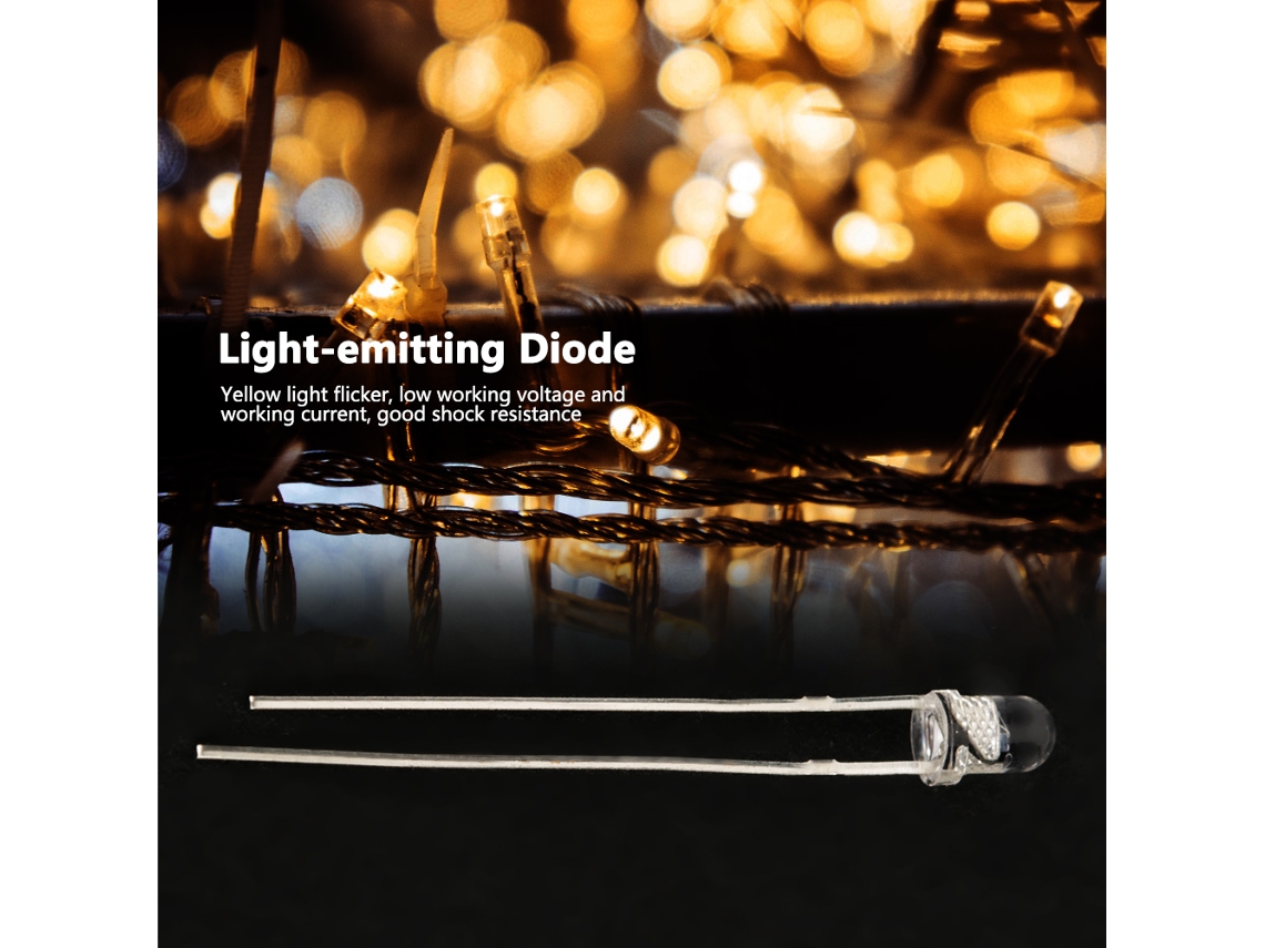 Laxiscreed Pack De 100 Leds Amarelos De 3mm Com Luz Intermitente Ultra-brilhante Para Projetos Eletrônicos