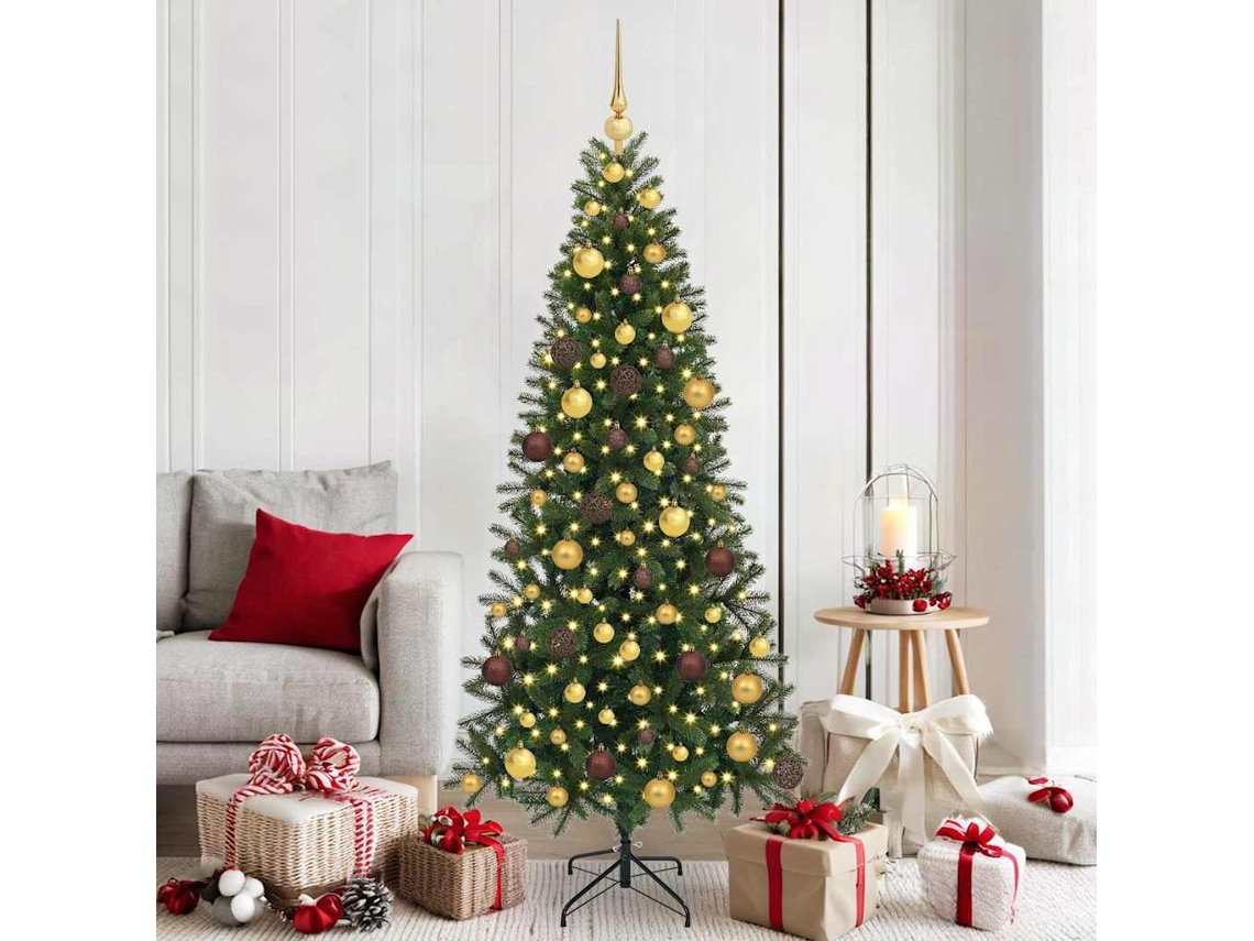 Vidaxl Árvore De Natal Artificial Com 300 Leds Verde 180 Cm Pe E Pvc