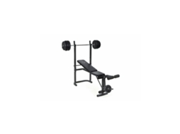 Banco de Musculação O'FITNESS com suporte para pernas, barra e 20 kg de pesos | O'FITNESS