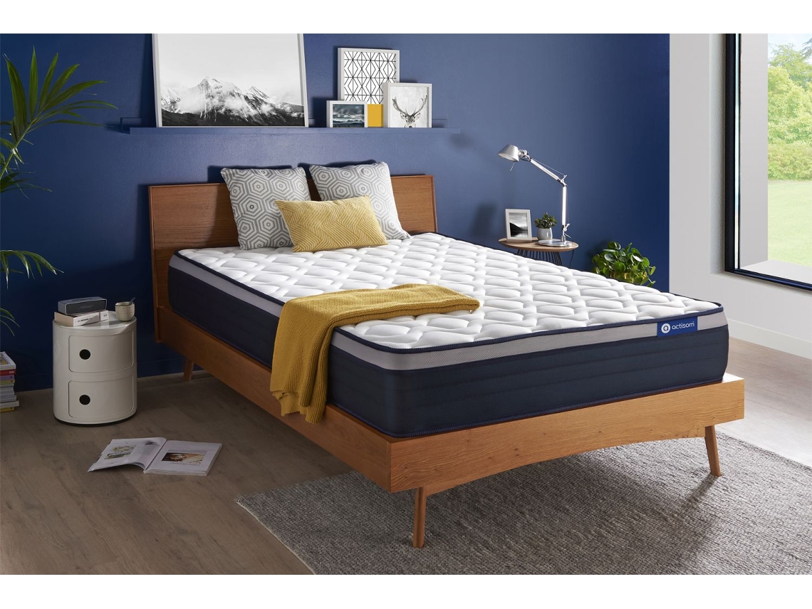 Colchão de Molas Ensacadas e Viscoelástico Actiflex Altura ACTISOM Espuma com memória Branco (160x200cm)