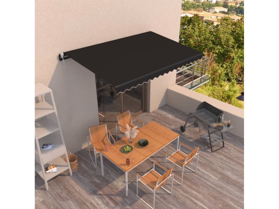 Vidaxl Toldo Retrátil Automático 400x350 Cm Antracite