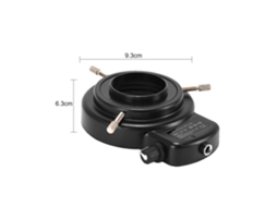 Luz de Anel LED YURU 144 para Microscópio Estéreo, Dimmer Ajustável, 30-63mm