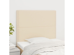 Vidaxl Cabeceira Creme 90x5x118/128 Cm Tecido