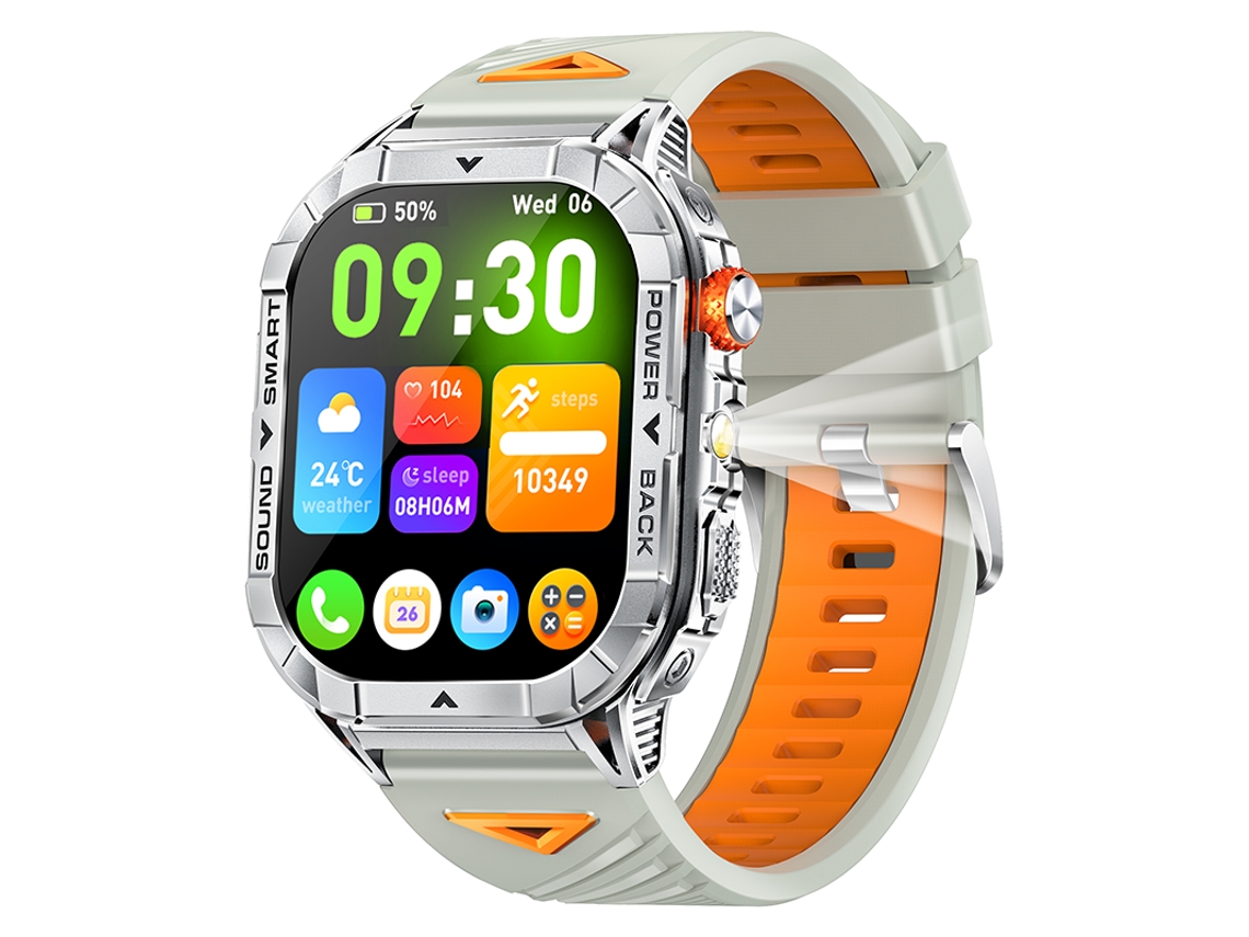 Smartwatch K70a Com Tela Amoled Hd De 2,13", 20 Modos Esportivos, Monitor De Frequência Cardíaca E Spo2, Ip68 (prata)