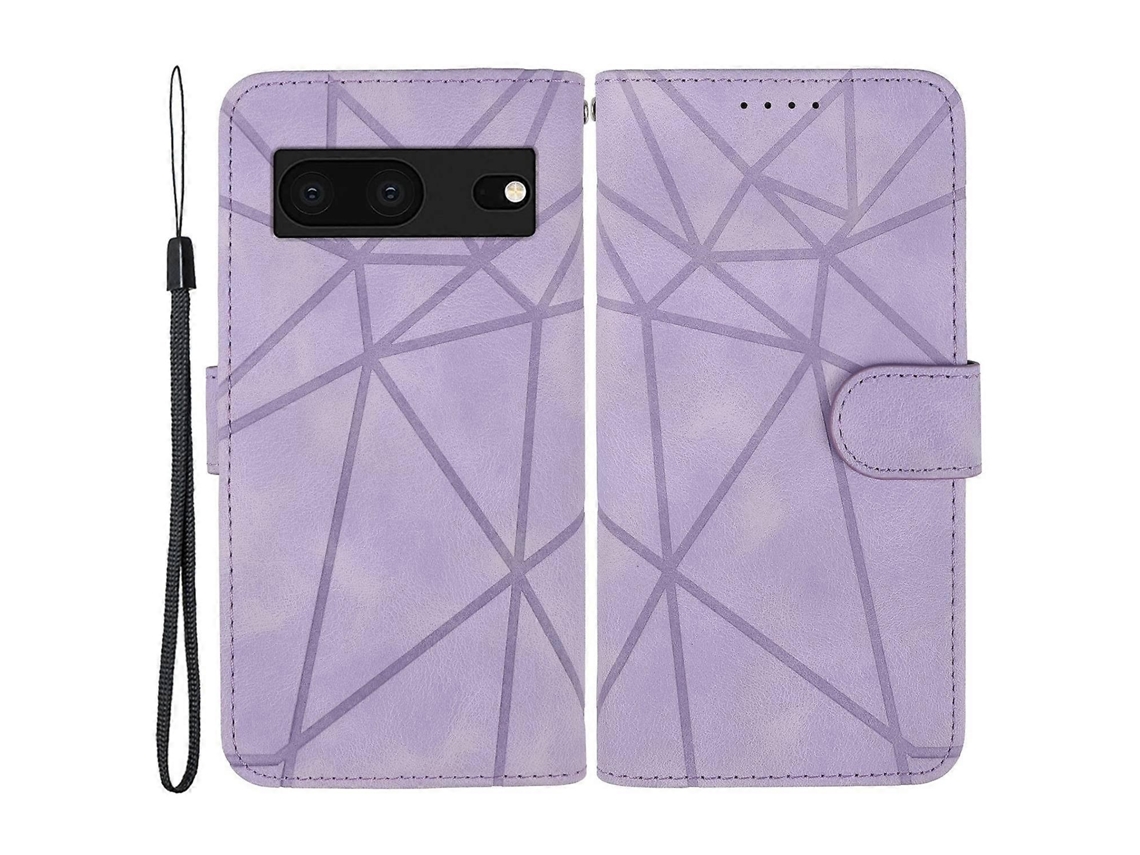 Capa Flip De Couro Com Linhas Impressas Para Google Pixel 8