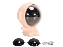 Projetor Astronauta Rotativo Lâmpada Noturna Rosa