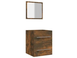 Bathroom Cabinet With Mirror, Bathroom Cabinet With Mirrors Vidaxl Marrom Madeira Processada (n/a)