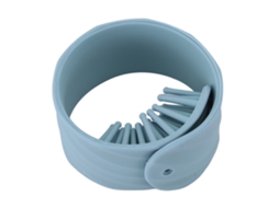 Pulseira pente de silicone portátil 2026 para massagem e desembaraço de cabelos, ferramenta de cuidados capilares azul