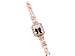 Bracelete para Apple Watch 42/41/40/38mm Metal com Diamantes - Happy Zoo Ouro Rosa XIAOMOYU