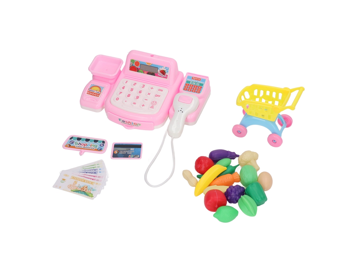 Primerox conjunto Brinquedo Caixa Registradora Infantil com Luz e Som para Crianças Acima de 3 Anos