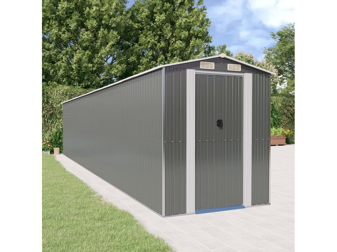 Vidaxl Abrigo De Jardim 192x1021x223 Cm Aço Galvanizado Cinzento-claro