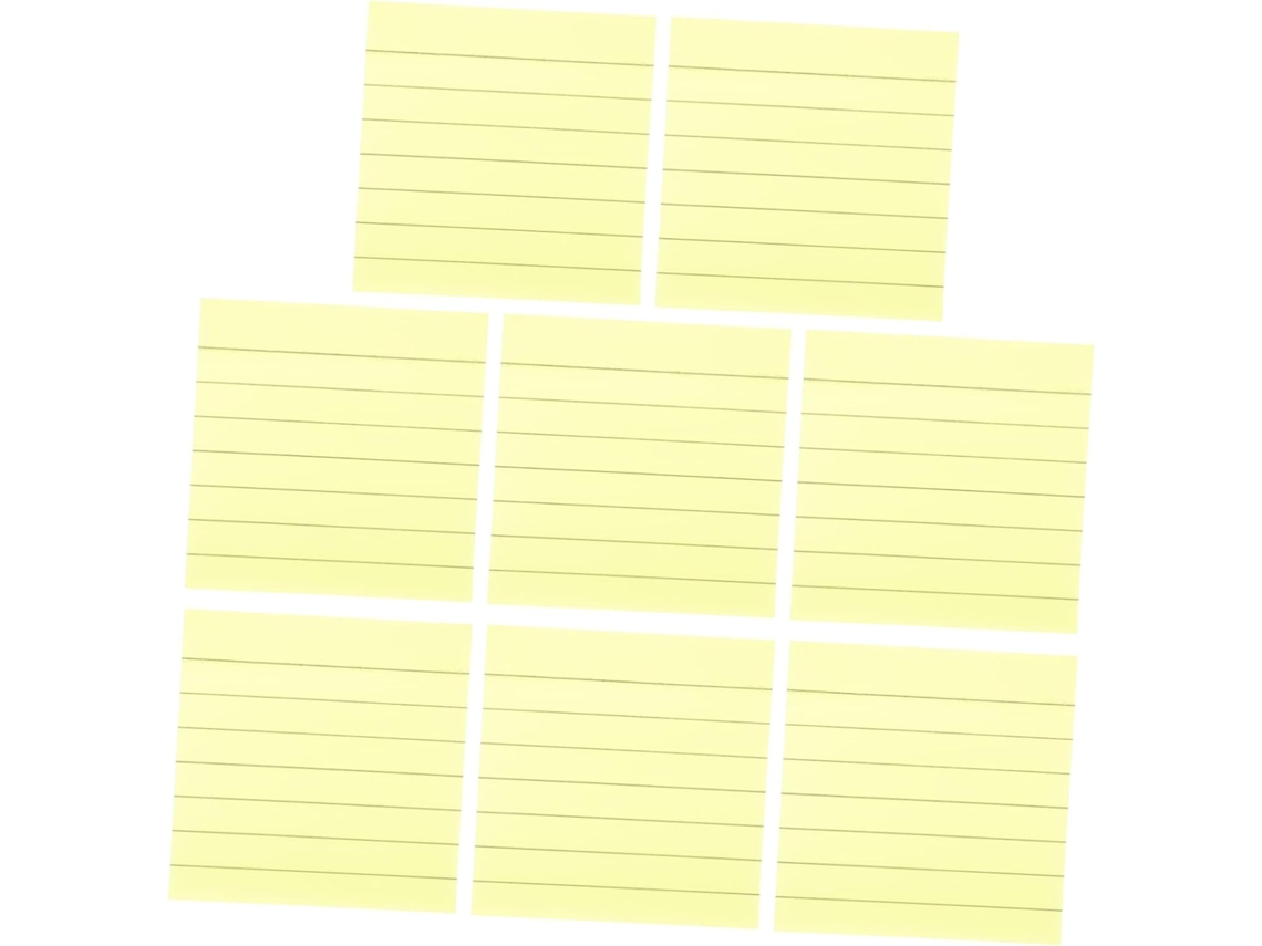 Bloco de notas adesivas amarelo fluorescente com 800 folhas pautadas - Prático para escola e escritório.