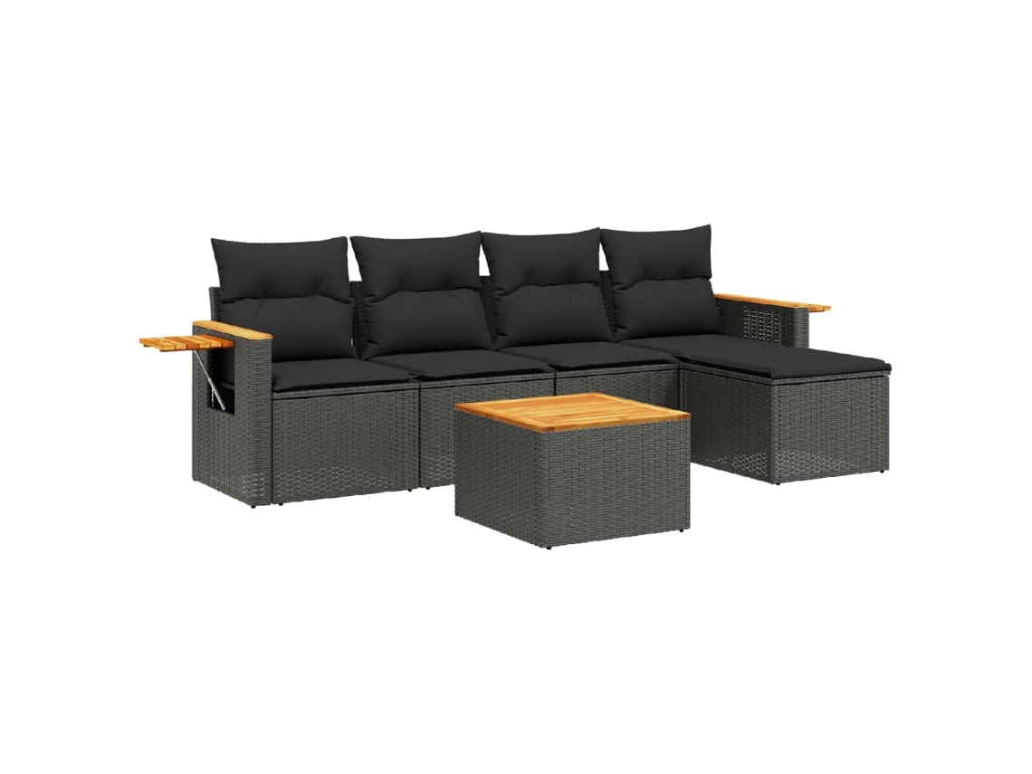 Garden Sofa Set, Garden Sofa Sets Vidaxl Preto Rattan / Vime (n/a)