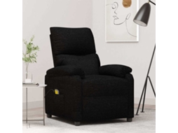 Vidaxl Poltrona De Massagens Tecido Preto