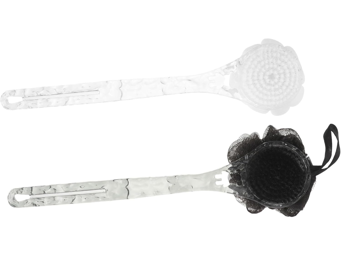 Lurelia Kit De 2 Buchas Vegetais De Banho De Cuidado Corporal, Cabo Longo, Dupla Face E Pega Ergonómica, Uso Diário Confortável