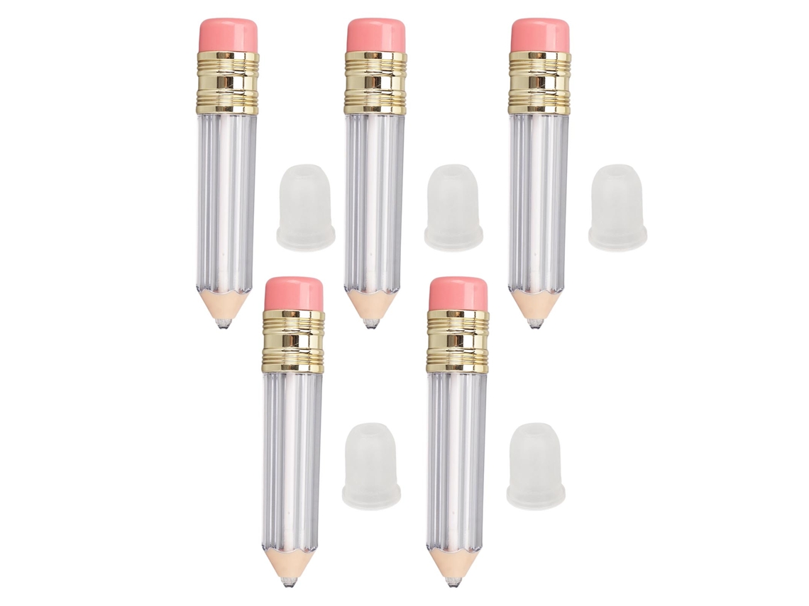 Tubos de brilho labial recarregáveis em formato de lápis, 5ml cada
