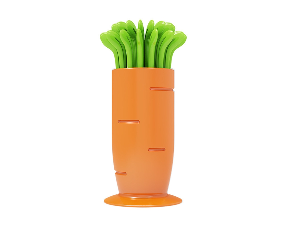 30pcs Conjunto de Garfos de Fruta de Plástico, Cute, com Caixa de Rabanete, para Festas e Eventos