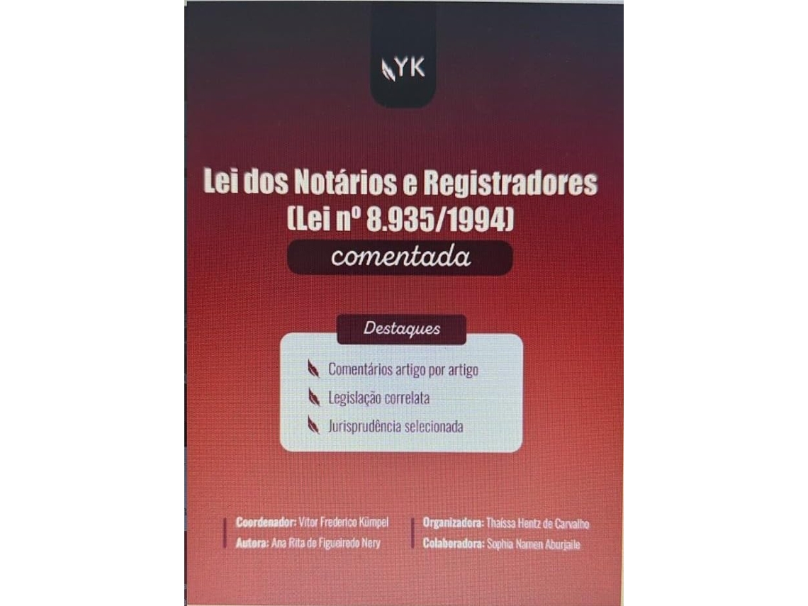 Livro Lei Dos Notários E Registradores Comentada De Vitor Frederico Kümpel (português Do Brasil)