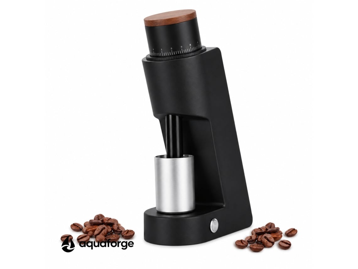 Moinho Elétrico De Café Aquaforge Com Moagem Ajustável E 20 G Para Café, Preto